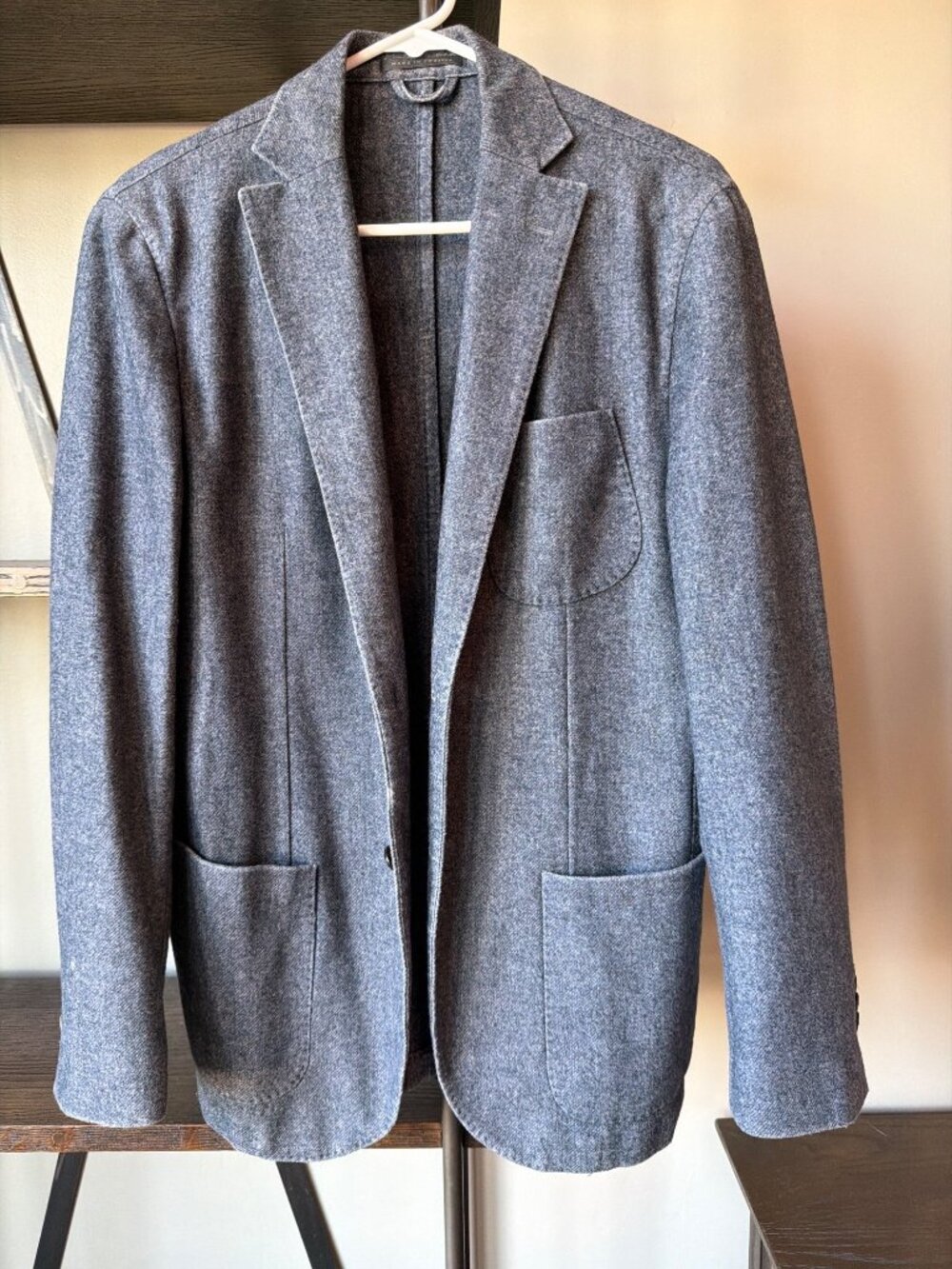 Ian Velardi Carlton Wool Blend Blazer Navy Blue Mens Size 48R